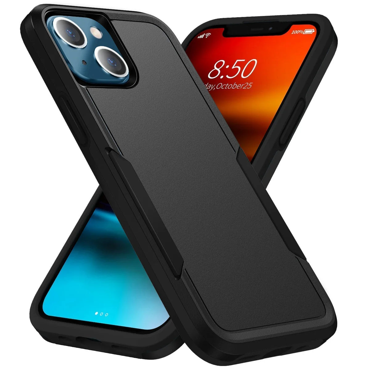 Phonix Case For iPhone 15 Pro Black Armor Durable Light Case