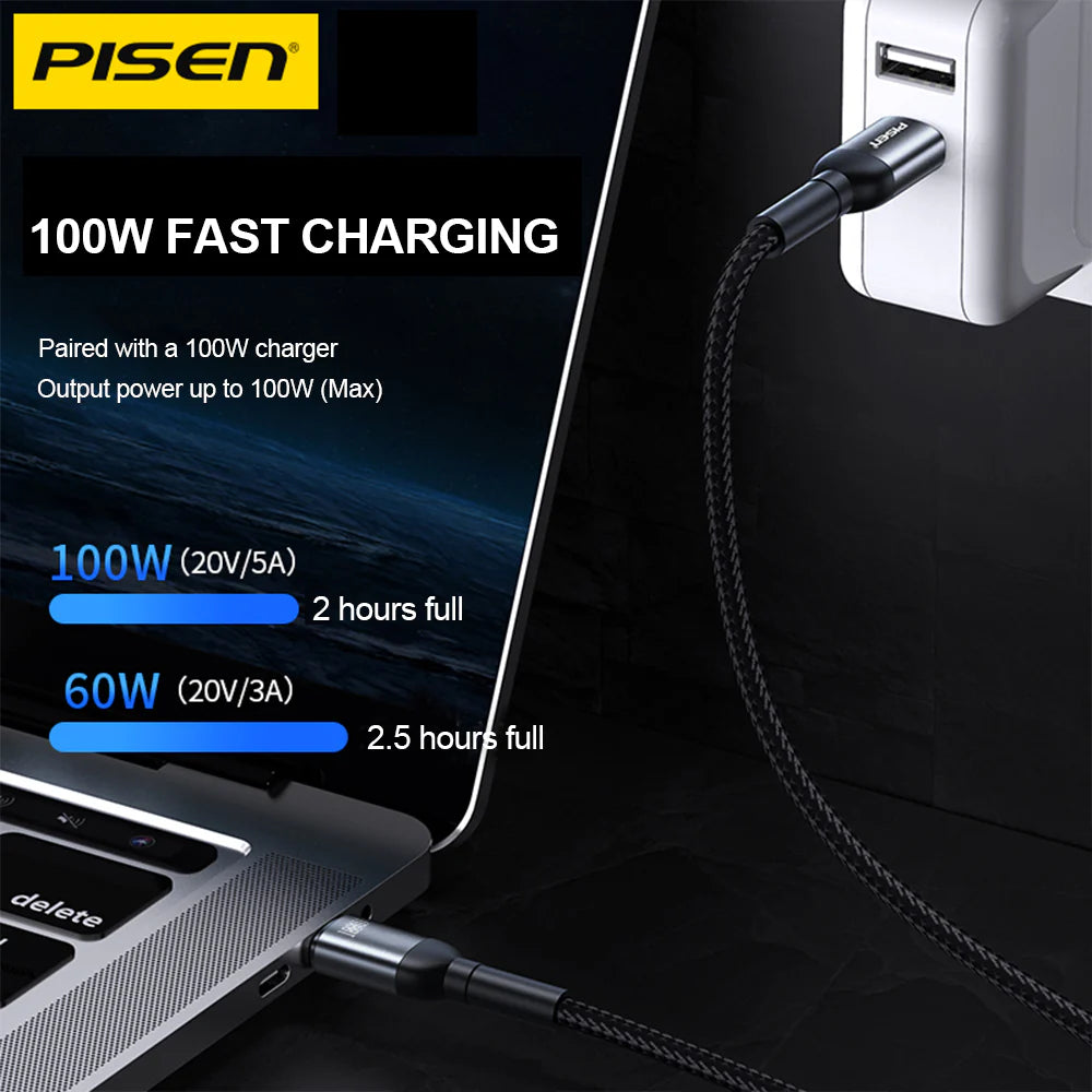 Pisen USB-C to USB-C 100W PRO PD Fast Charging Cable Wine Glass Series (1M)