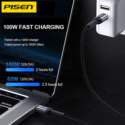 Pisen USB-C to USB-C 100W PRO PD Fast Charging Cable Wine Glass Series (1M)