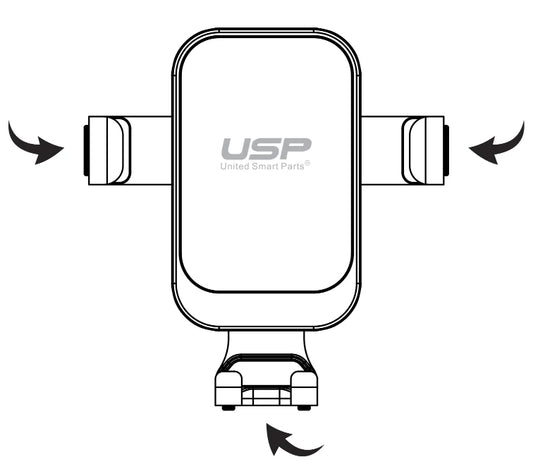 Universal Rigid USP Gravity Car Mount Phone Holder(Hook Up Air Outlet Version) Black