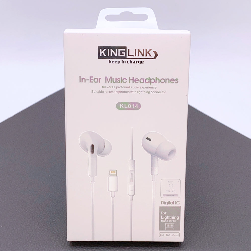 For Apple iPhone 5, 6, 7, 8, X, XR, XS-14 Series Kinglink 8-Pin Wired Earphone