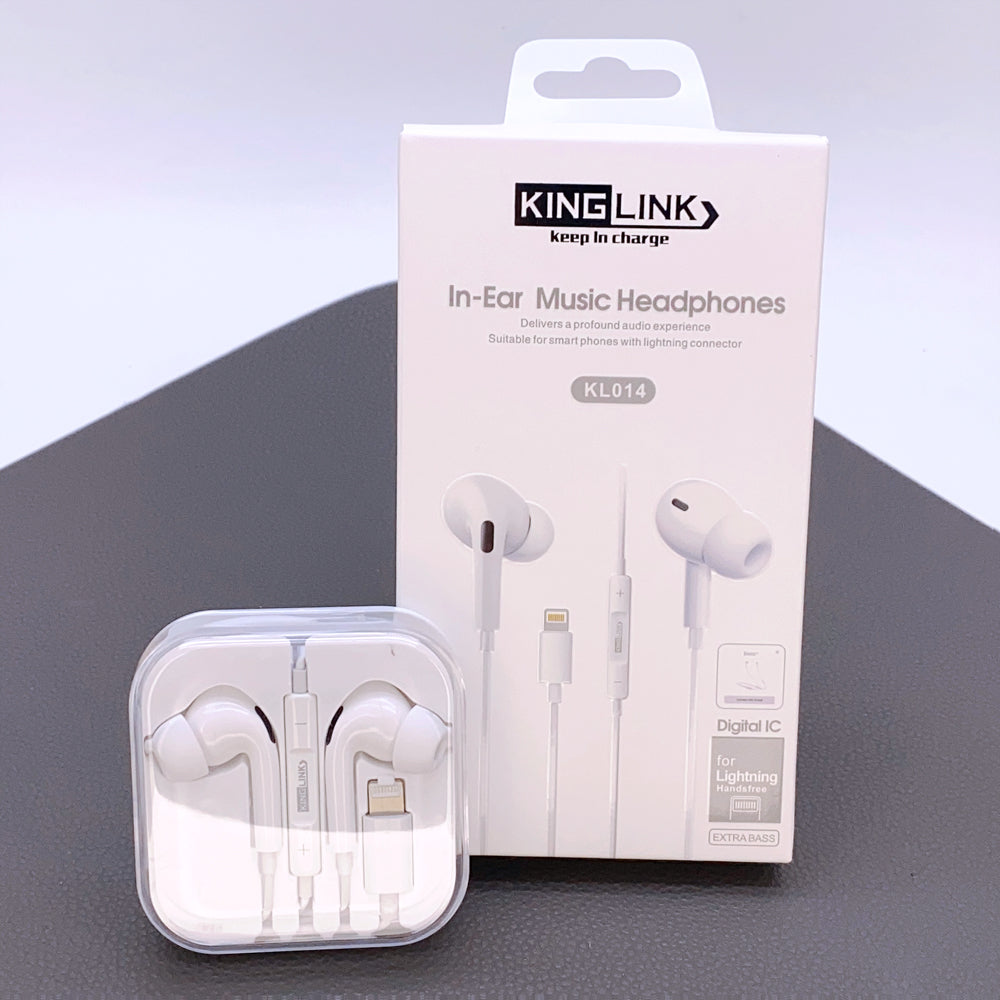 For Apple iPhone 5, 6, 7, 8, X, XR, XS-14 Series Kinglink 8-Pin Wired Earphone