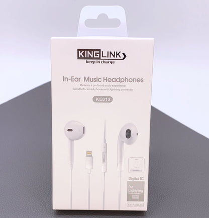 For Apple iPhone 5, 6, 7, 8, X, XR, XS-14 Series Kinglink 8-Pin Wired Earphone