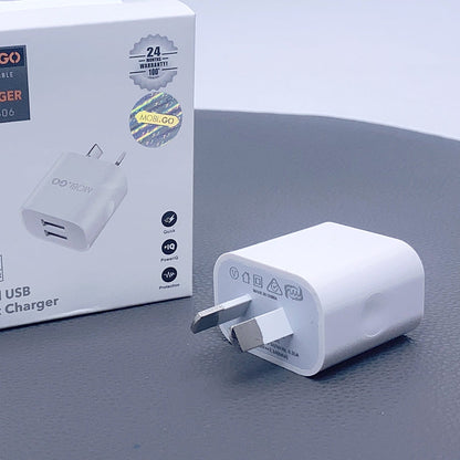 Universal Mobigo Dual USB-A surge protection Fast Home Wall Charger