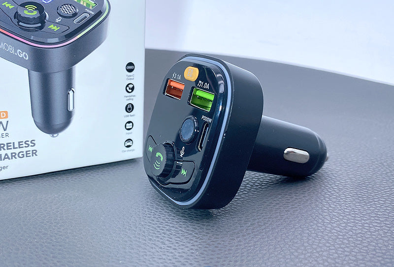 Compact and reliable Mobigo PD 20W FM MP3 Car Fast Charger with Display