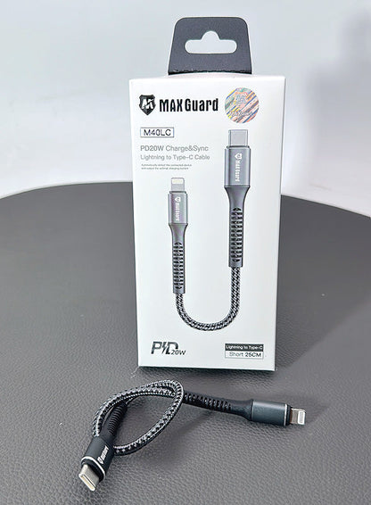 Maxguard 25CM PD 20W Lightning To Type-C Cable