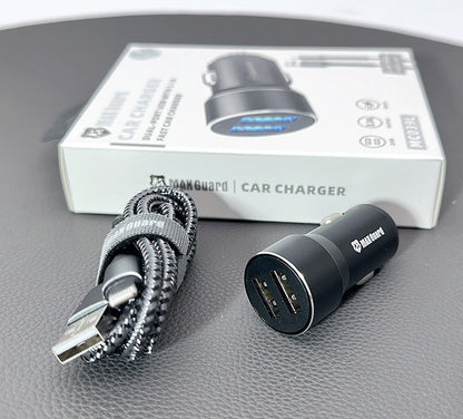 Car Charger Ciggratte port Maxguard 3.1A Fast Charger With 1M Lightening Cable