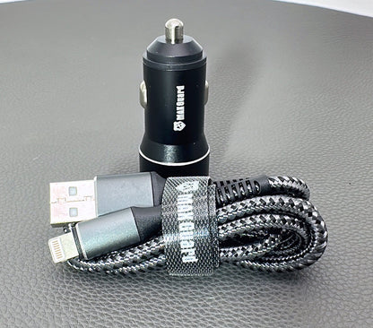 Car Charger Ciggratte port Maxguard 3.1A Fast Charger With 1M Lightening Cable