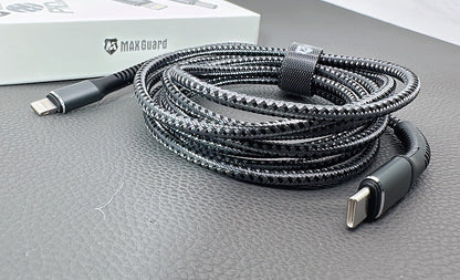 Charging cable Maxguard 2m 20W Type-C to Lightening Braided Cable