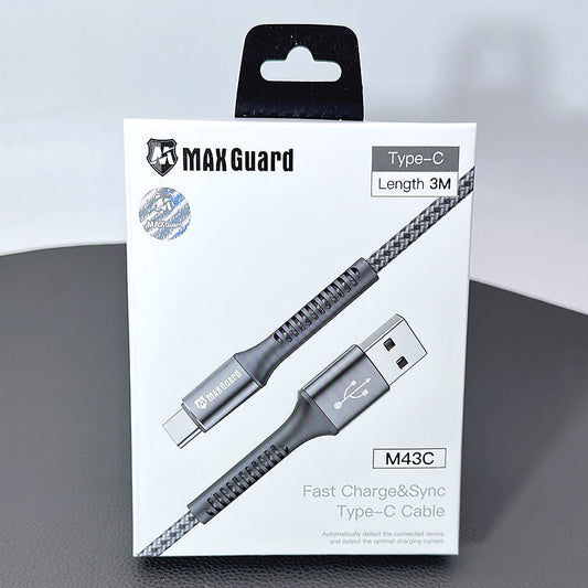 Charging cable Maxguard 3M 65w USB-A To Type-C Braided Cable