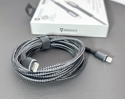 Charging cable Maxguard 3m 20W Type-C to Lightening Braided Cable