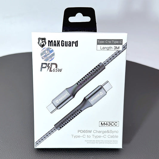 Charging cable Maxguard 3m 65W Type-C to Type-C Braided Cable