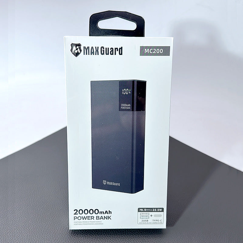 Maxguard 20000 Mah  2USB+Type-C Power Bank