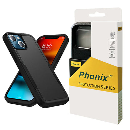 Phonix Case For iPhone 15 Black Armor Durable Light Case