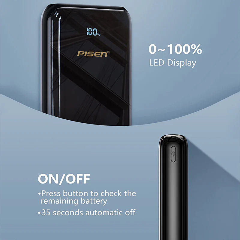 PISEN PD QC 3.0 Fast Charging Power Bank 22.5W 20k (20000mAh) with LED Display
