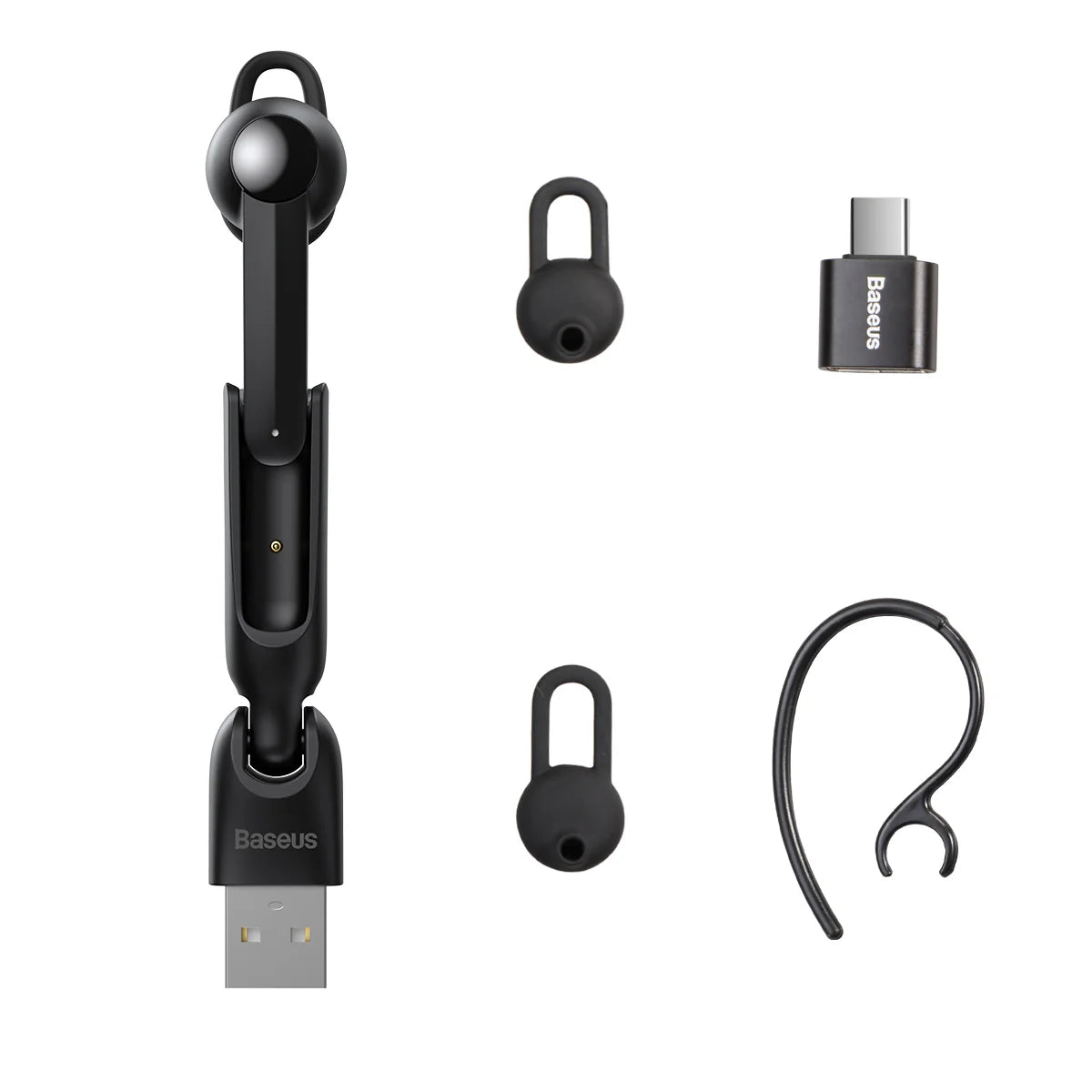 Baseus Encok Vehicle-mounted Wireless Earphones With USB-A Charger A05 Black