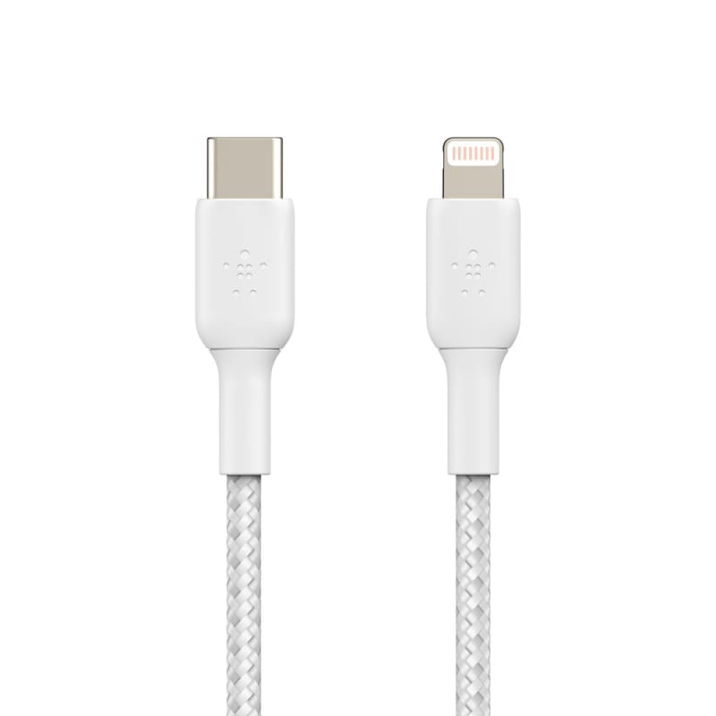 Belkin BOOSTCHARGE USB-C to Lightning Braided Cable For Apple devices - White