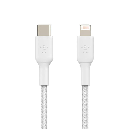 Belkin BOOSTCHARGE USB-C to Lightning Braided Cable For Apple devices - White