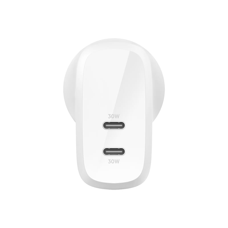 Belkin BoostCharge PRO Dual USB-C Wall Charger with PPS 60W - White