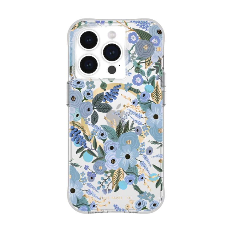 Case-Mate Rifle Paper Magnetic Case For iPhone 15 Pro - Garden Party Blue