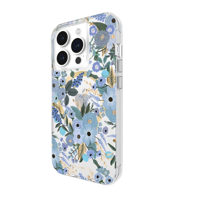 Case-Mate Rifle Paper Magnetic Case For iPhone 15 Pro - Garden Party Blue