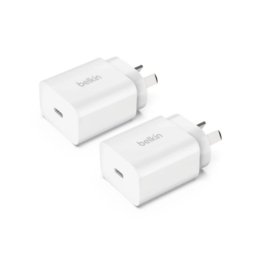 Belkin BoostCharge USB-C PD 3.0 Wall Charger 20W 2 Pack White