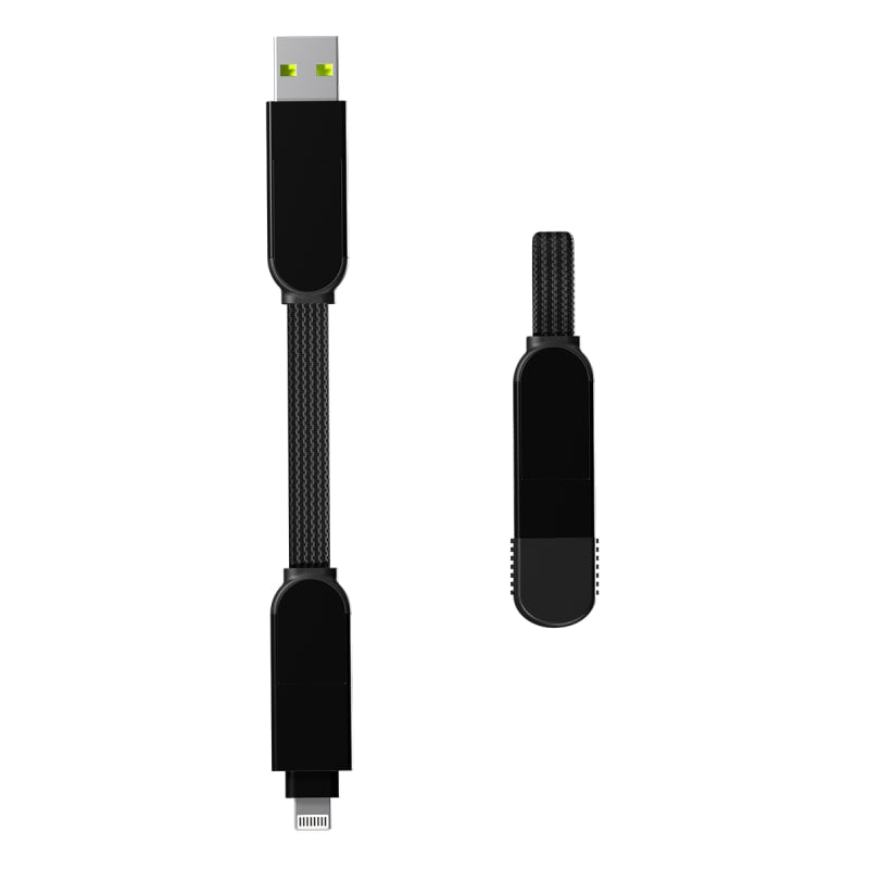 Rolling Square inCharge X 100W 6 in 1 Keyring Cable - Lava Black