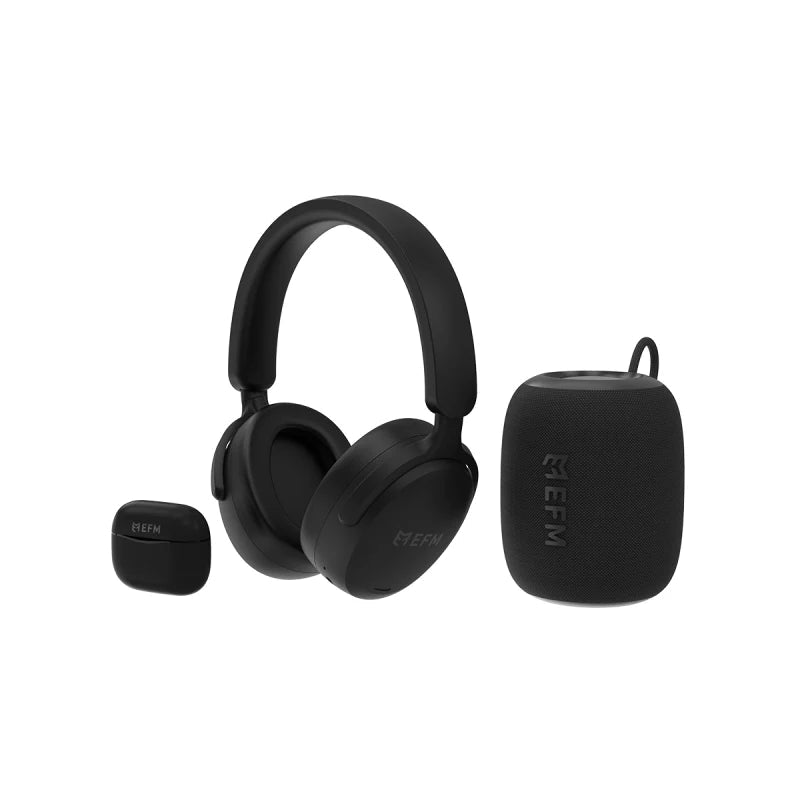 EFM Audio Essential Bundle With Bluetooth Speaker, Headphones and TWS Earbuds