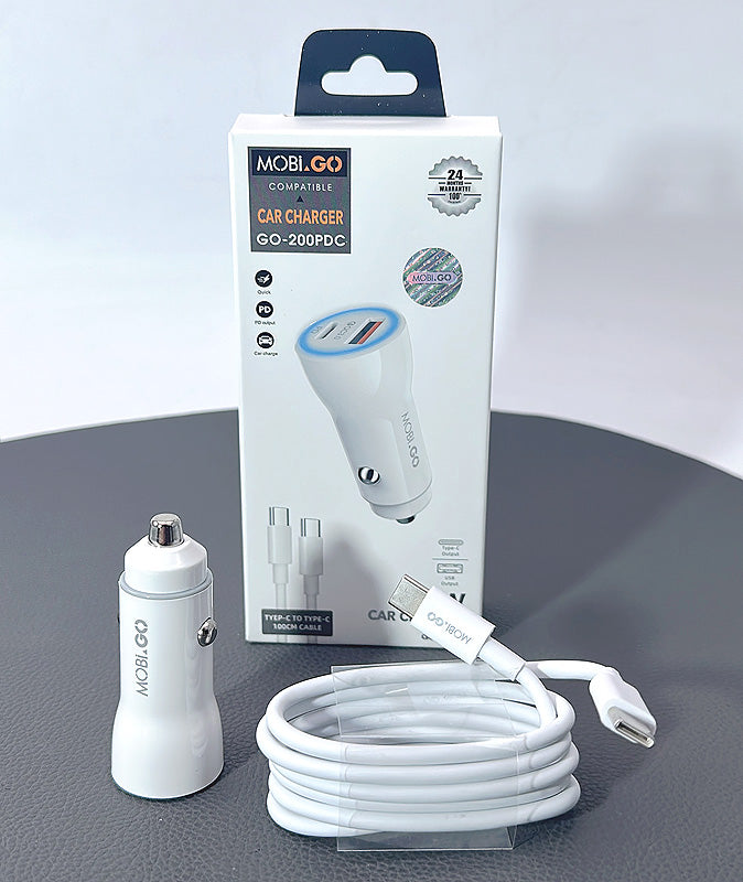 Ciggratte port Mobigo PD 38W Car Fast Charger With Type-C To Type-C Cable