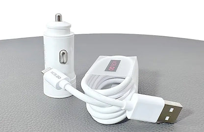 Universal Mobigo Dual USB Fast Ciggratte Port Car Fast Charger With Lightning Cable