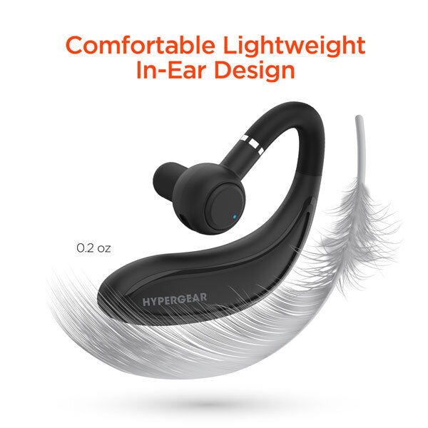 HyperGear Wireless Bluetooth Rotatable Buds Headset Comfortable LightWeight Inear - Black