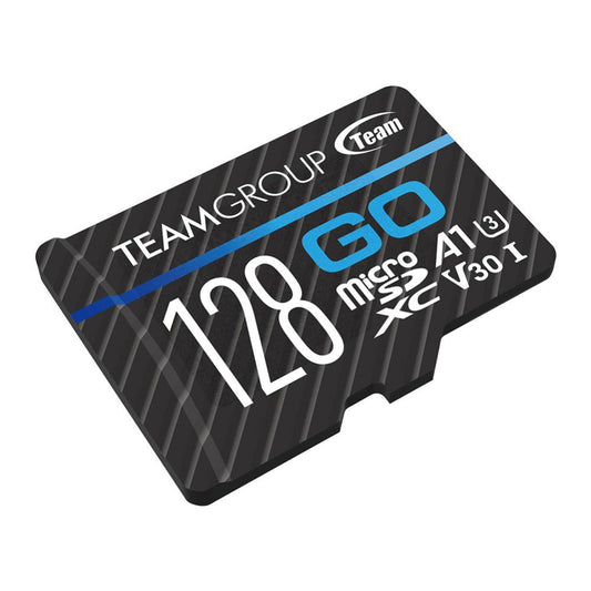 Team Group Go 4K MicroSDXC Memory Card 128GB, R/W (Max) 100MB/s 50MB/s, V30, UHS-I U3 With SD Adapter