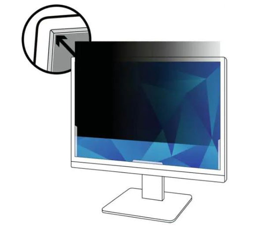 3M Privacy Filter for 19" Monitor with Adhesive Strips and Slide Mounts