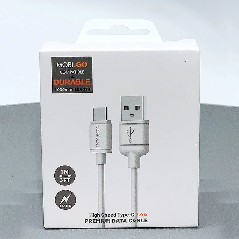 Fast Charging Mobigo 1m 2.4A High Speed USB-A to USB Type-C Cable