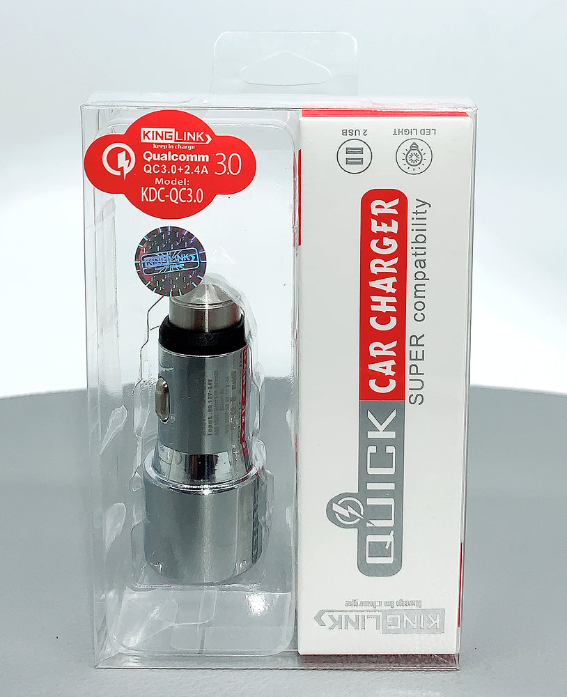 Kinglink 2 USB Light Quick Car Charger KDCQC 3.0 Dual USB-A Port Charger