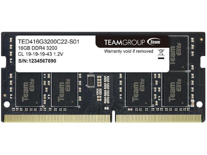 RAM From Team Group Elite 16GB 3200MHz Non-ECC DDR4 SODIMM for Laptops/AIO/Mini/Tiny