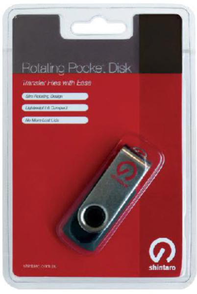 Pen drive Shintaro 128GB Rotating Pocket Disk USB3.2 (Gen 1) - Backwards compatible with USB 2.0 & USB 3.0/3.2