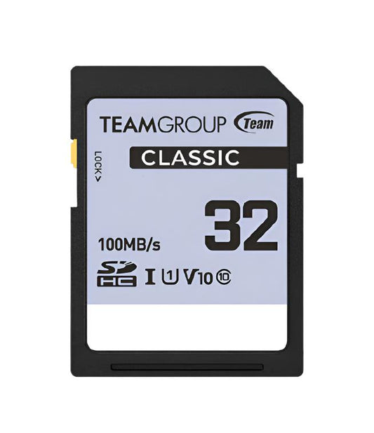 Team Group Classic SDHC UHS-1 V10 SD Memory Card 32GB, R/W (Max) 80MB/s 15MB/s