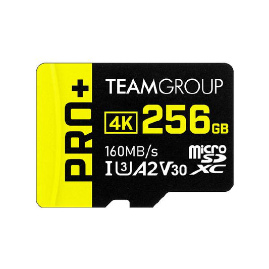 Memory Card Team Group PRO+ MicroSDXC 256GB, Read up to 160 MB/s; Write up to 110 MB/s