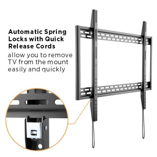 For TV Mounting Easilift Heavy Duty TV Wall Mount / Fixed / Supports most 60"-100" Panels up to 100kgs / 32mm Profile