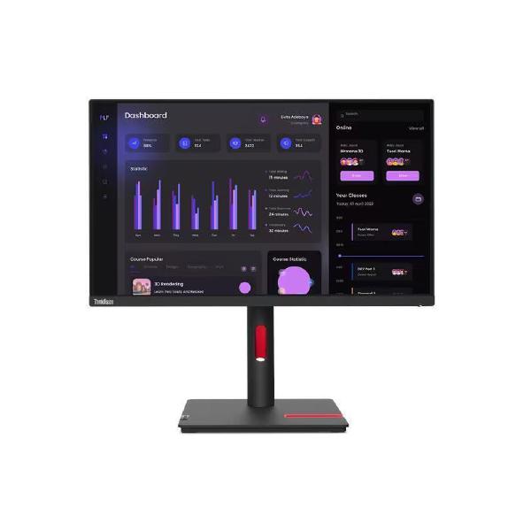 Lenovo Monitor ThinkVision T24i-30 -63CFMAR1AU- 23.8" IPS FHD/1920x1080/4ms/VGA, DP, HDMI/USB3.2/Tilt, Swivel, Pivot, HAS/3YR (Replaces 62B0MAR1AU)