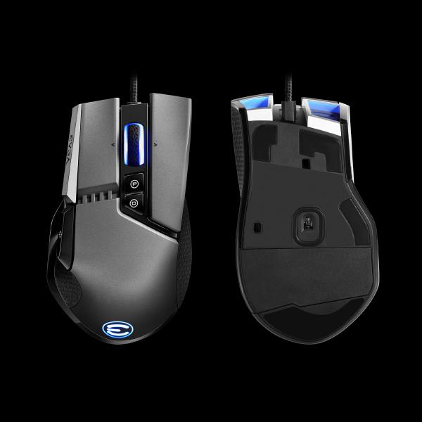 For Gaming EVGA X17 Mouse, Wired, Grey, Customizable, 16,000 DPI, 5 Profiles, 10 Buttons, Ergonomic 903-W1-17GR-K3