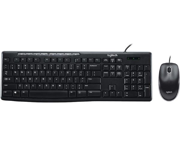 For computing Logitech Wired Keyboard & Mouse Combo, Desktop MK200, Black, USB
