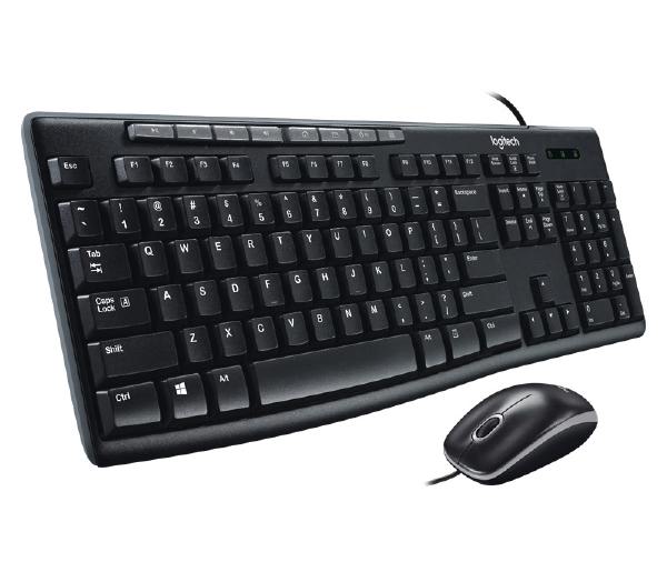 For computing Logitech Wired Keyboard & Mouse Combo, Desktop MK200, Black, USB