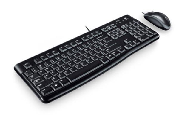 For Desktop Logitech Wired Keyboard & Mouse Combo, Desktop MK120, Black, USB