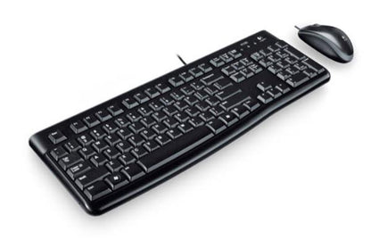 For Desktop Logitech Wired Keyboard & Mouse Combo, Desktop MK120, Black, USB