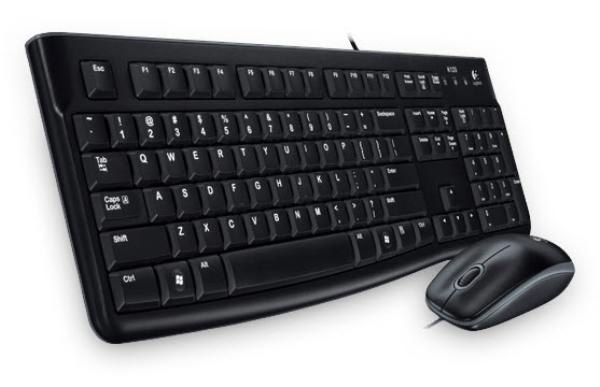 For Desktop Logitech Wired Keyboard & Mouse Combo, Desktop MK120, Black, USB