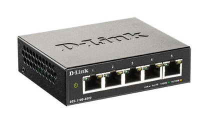 For surveillance deployments with Bandwidth Control D-Link 5-Port Smart Managed Desktop Switch with 5 RJ45 Ports