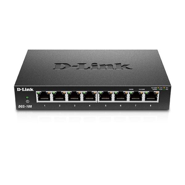 Ethernet Connection D-Link 8-Port Gigabit Unmanaged Desktop Switch with 8 RJ45 Ports