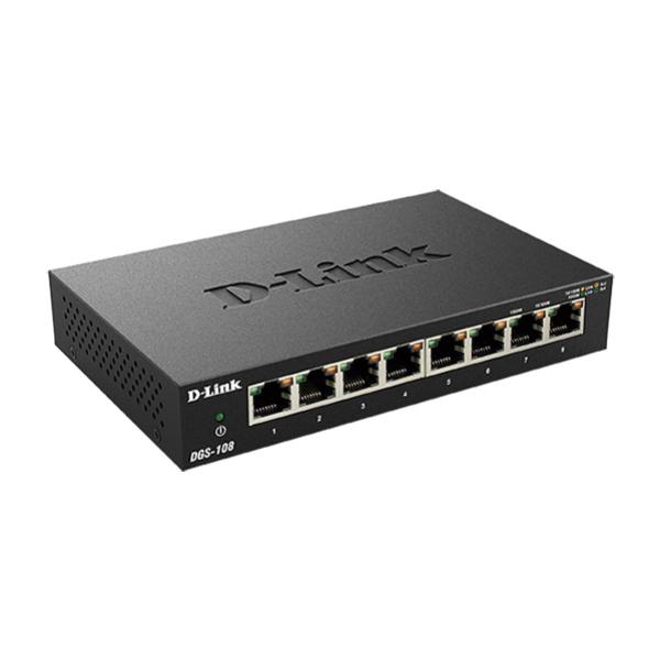 Ethernet Connection D-Link 8-Port Gigabit Unmanaged Desktop Switch with 8 RJ45 Ports